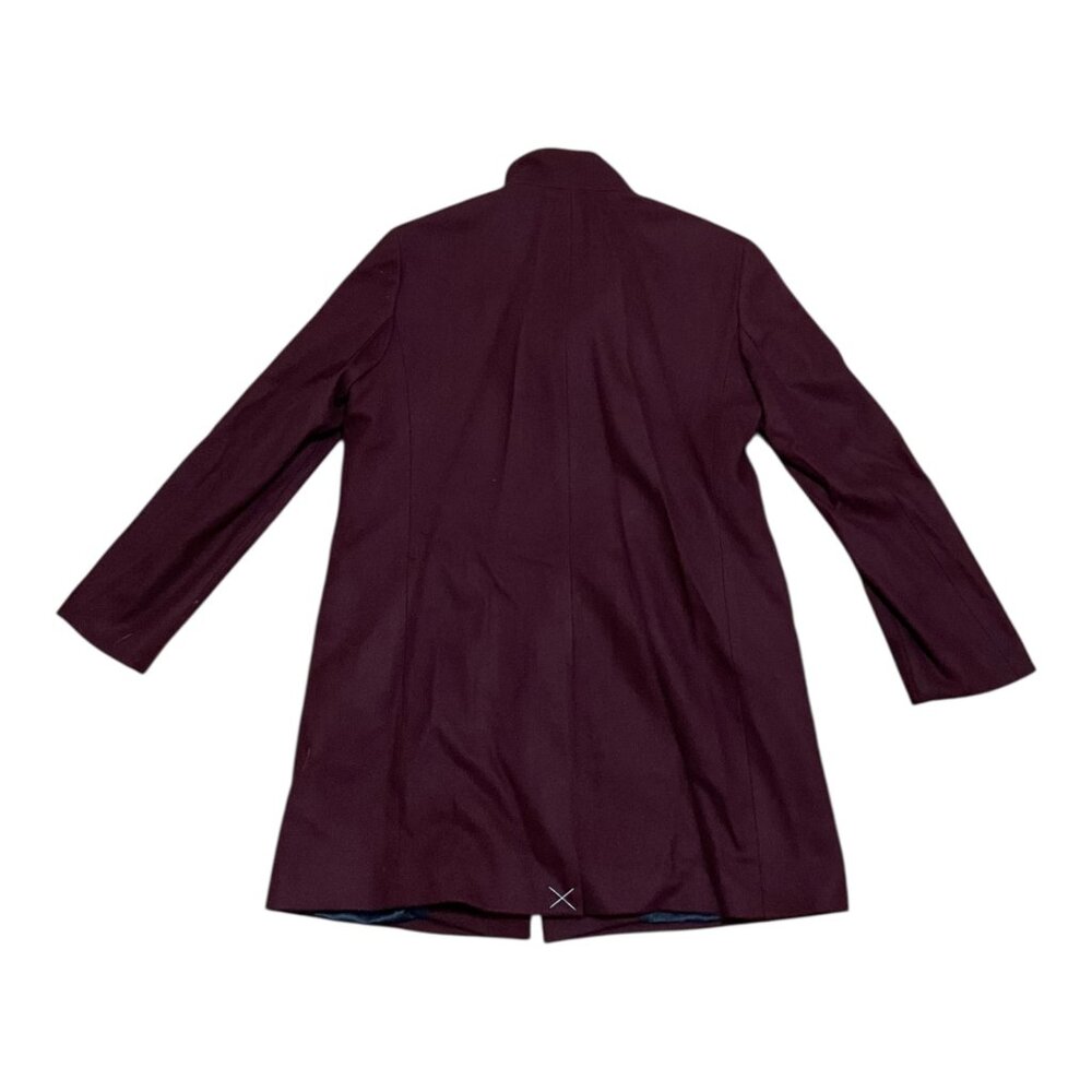 Club Monaco Funnel Neck Wool Coat Wine Red Manteaux Tailored Jacket Men's NWT - Picture 2 of 3